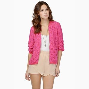 NWT Tobi Berry Pink Lace Jacket - Small
